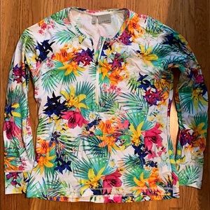 Athleta Pacifica UPF Top 2 Large Floral Rashguard